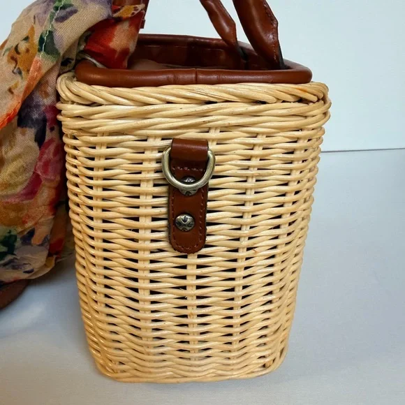Patricia Nash Tan and Brown Woven Crossbody Bag - Picture 3 of 7